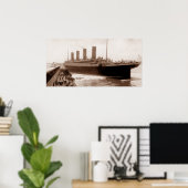 Titanic vertrekt van aanlegplaats 44 Southampton E Poster (Thuiskantoor)