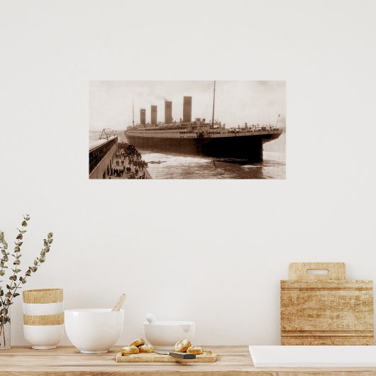 Titanic vertrekting Berth 44 Southampton England Poster (Keuken)