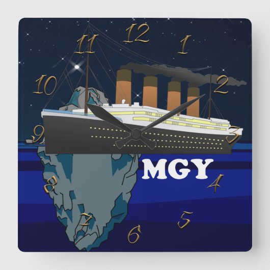 Titanic Vierkante Klok (Voorkant)