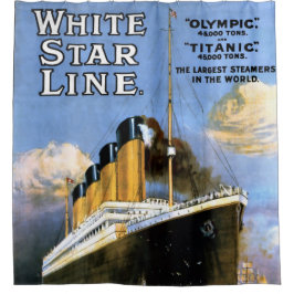  Titanic White Star Line Advertisement Douchegordijn