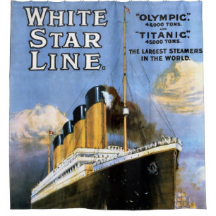 Titanic White Star Line Advertisement Douchegordijn