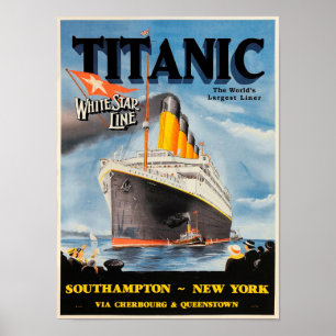 Titanic White Star Line Advertisement Poster
