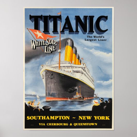  Titanic White Star Line Advertisement Poster (Voorkant)
