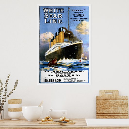 Titanic White Star Line Advertisement Poster (Keuken)