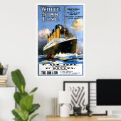 Titanic White Star Line Advertisement Poster (Thuiskantoor)