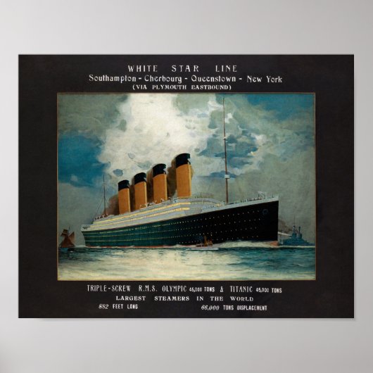 Titanic White Star Line Art Poster (Voorkant)