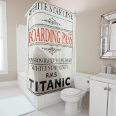 Titanic White Star Line Boarding Pass Douchegordijn (In situ)