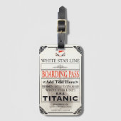 Titanic White Star Line Boarding Pass - Tekst toev Bagagelabel (Voorkant (verticaal))