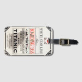 Titanic White Star Line Boarding Pass - Tekst toev Bagagelabel (Voorkant (horizontaal))