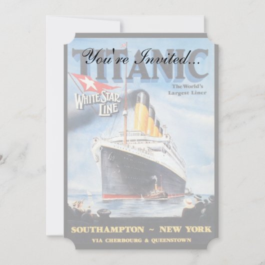 Titanic White Star Line - Grootste Schip Ter Werel Kaart (Voorkant)