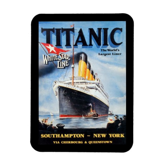 Titanic White Star Line - Grootste Schip ter Werel Magneet (Verticaal)