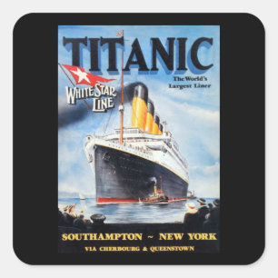 Titanic White Star Line - Grootste Schip Ter Werel Vierkante Sticker
