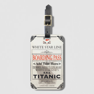 Titanic White Star Line Instapkaart - Voeg tekst t Bagagelabel