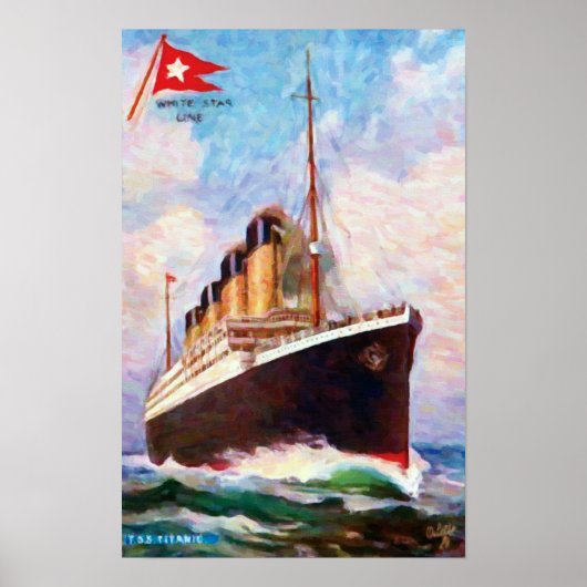 Titanic White Star Line Oil Painting Poster (Voorkant)