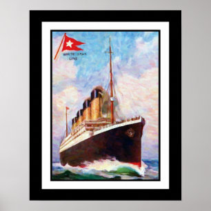 Titanic White Star Line Oil Painting Poster