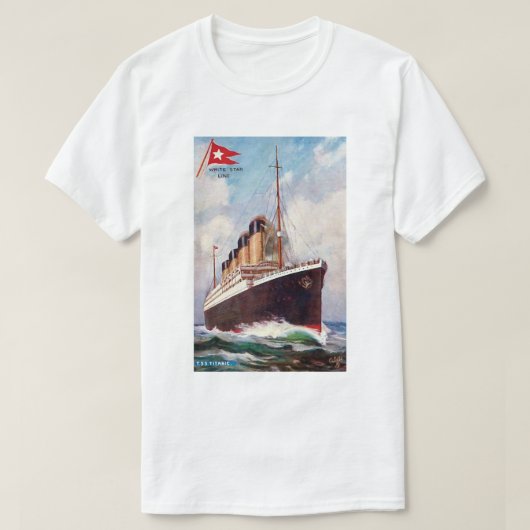 Titanic White Star Line Painting T-shirt (Design voorkant)