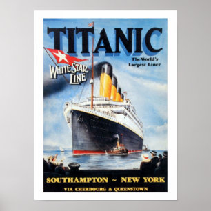 Titanic White Star Line - 's werelds grootste Line Poster