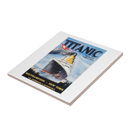 Titanic White Star Line - 's werelds grootste Line Tegeltje (Zijkant)