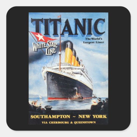 Titanic White Star Line - 's werelds grootste Line Vierkante Sticker (Voorkant)