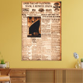 Titanic wordt gemeld door Sinking Sepia  Maritime Canvas Afdruk (Insitu (Woonkamer))