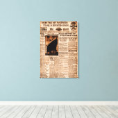 Titanic wordt gemeld door Sinking Sepia  Maritime Canvas Afdruk (Insitu (Houten vloer))