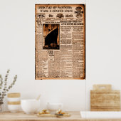 Titanic wordt gemeld door Sinking Sepia  Maritime Poster (Keuken)