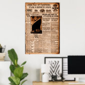 Titanic wordt gemeld door Sinking Sepia  Maritime Poster (Thuiskantoor)