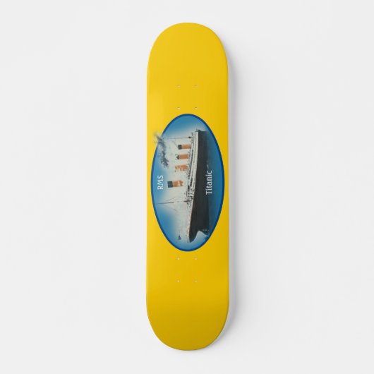 Titanic Yellow Maritime White Star Line Ship Persoonlijk Skateboard (Voorkant)