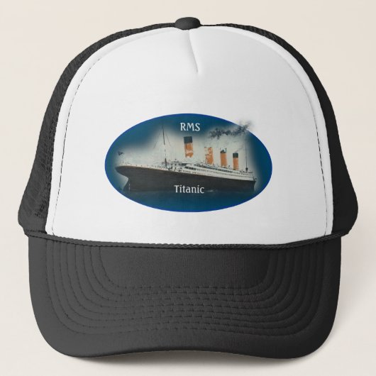Titanic Zee Blue White Star Line Ship Trucker Pet (Voorkant)