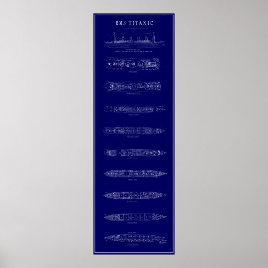  TITANISCHE BLUEPRINT POSTER (Voorkant)