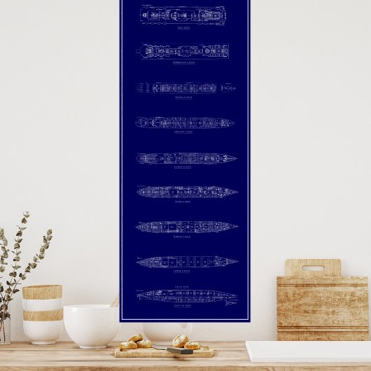  TITANISCHE BLUEPRINT POSTER (Keuken)