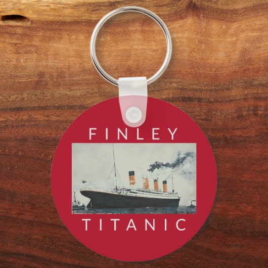  TITANISCHE NAAM PAARS RED BLUE SLEUTELHANGER (Voorkant)