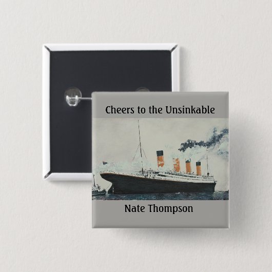 TITANISCHE PARTIJ VIERKANTE BUTTON 5,1 CM (Voorkant /achterkant)