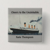 TITANISCHE PARTIJ VIERKANTE BUTTON 5,1 CM (Voorkant)