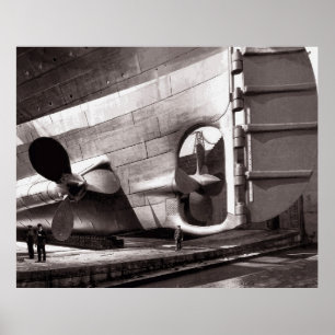 TITANISCHE SCHERMEN EN RUDDER 1911 POSTER