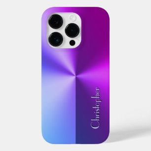 Titanium blauw en violet roestvrij staal print Case-Mate iPhone 14 pro hoesje