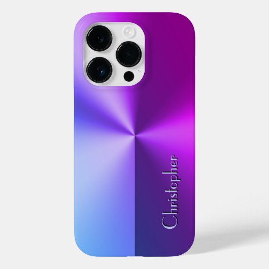 Titanium blauw en violet roestvrij staal print Case-Mate iPhone case (Achterkant)
