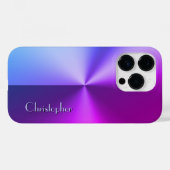 Titanium blauw en violet roestvrij staal print Case-Mate iPhone case (Achterkant (horizontaal))