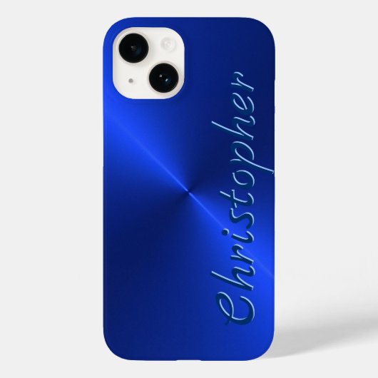 Titanium blauw Roestvrij staal Metaal Case-Mate iPhone Case (Achterkant)