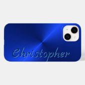 Titanium blauw Roestvrij staal Metaal Case-Mate iPhone Case (Achterkant (horizontaal))