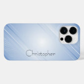 Titanium Blauw Roestvrij Staal Print iPhone Hoesje (Achterkant horizontaal)