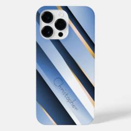 Titanium Blauw Roestvrij Staal Print iPhone 14 Pro Max Hoesje