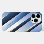 Titanium Blauw Roestvrij Staal Print iPhone Hoesje (Achterkant horizontaal)