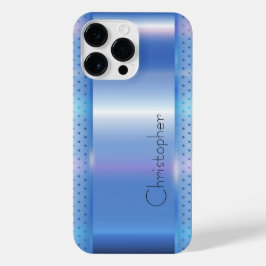 Titanium Blauw Zilver Roestvrij staal Print iPhone 14 Pro Max Hoesje