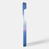 Titanium Blauw Zilver Roestvrij staal Print iPhone Hoesje (Linkerkant)