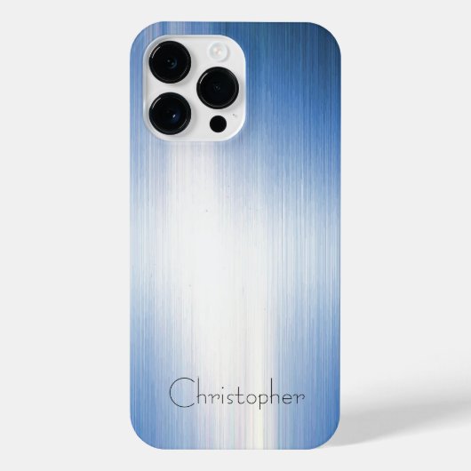 Titanium Blauw Zilver Roestvrij staal Print iPhone Hoesje (Achterkant)