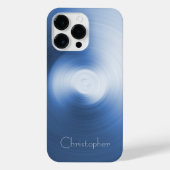 Titanium Blauw Zilver Roestvrij staal Print iPhone Hoesje (Achterkant)