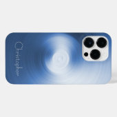 Titanium Blauw Zilver Roestvrij staal Print iPhone Hoesje (Achterkant horizontaal)