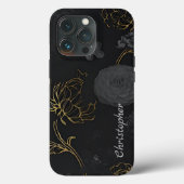 Titanium bloemen glanzend roestvrij staal metaal Case-Mate iPhone case (Achterkant)