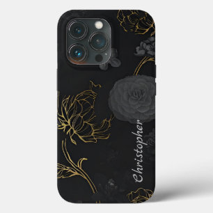 Titanium bloemen glanzend roestvrij staal metaal Case-Mate iPhone case